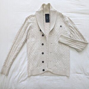Men's G-Star Raw Cable Knit Sweater - Cotton Blend - Button up